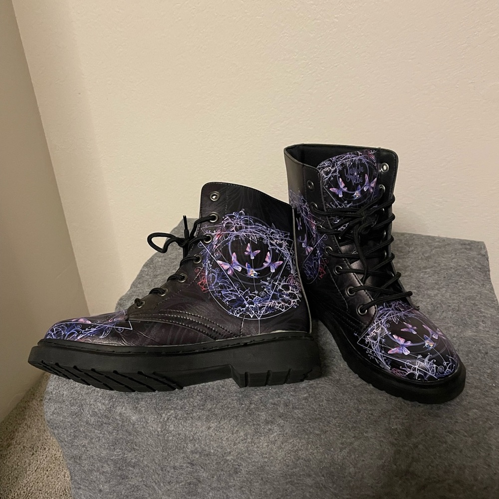 Stylish Black and Purple Women's Boots